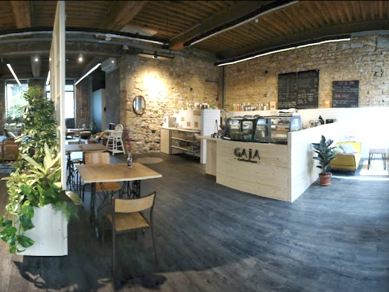 Comptoir et bar du Gaïa Coffee House, Lyon 4e — Atelier Thomas Maincent