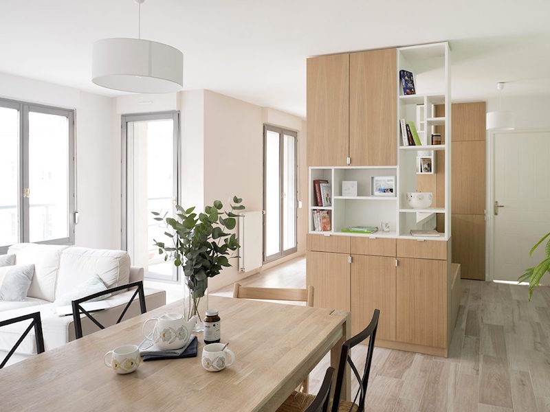 Cuisine sur mesure en contreplaqué chêne, Lyon 2e — Atelier Thomas Maincent